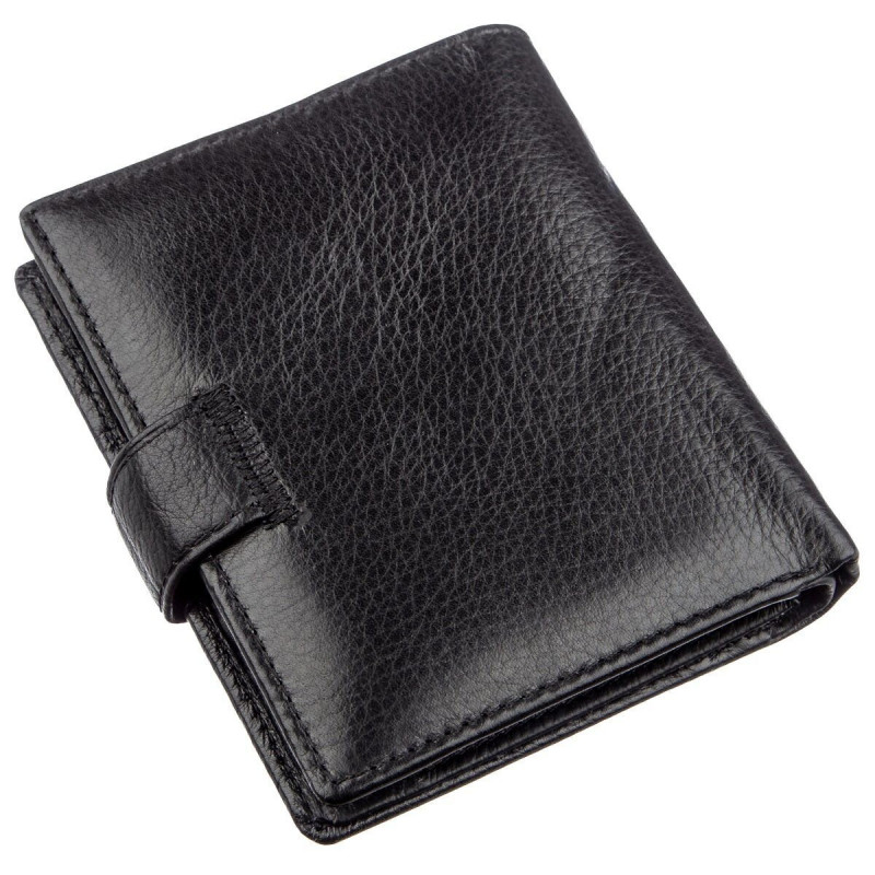 Небольшой кожаный кошелек для мужчин ST Leather Черный