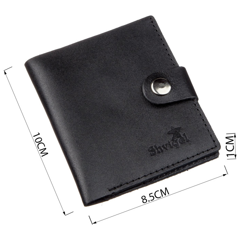 Портмоне вертикальное мужское кожаное SHVIGEL Черное