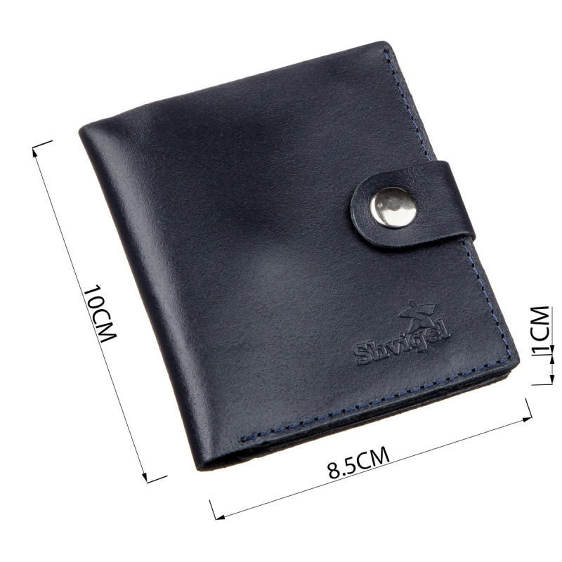 Портмоне вертикальне чоловіче шкіряне з монетницею SHVIGEL Синє