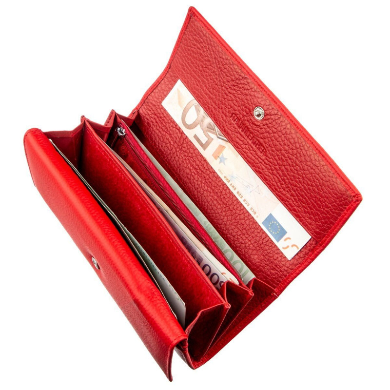 Яркий женский кошелек на кнопке ST Leather Красный