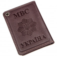 Компактная обложка на документы МВС Украины SHVIGEL Коричневая
