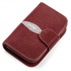 Кошелек женский STINGRAY LEATHER из натуральной кожи морского ската Бордовый