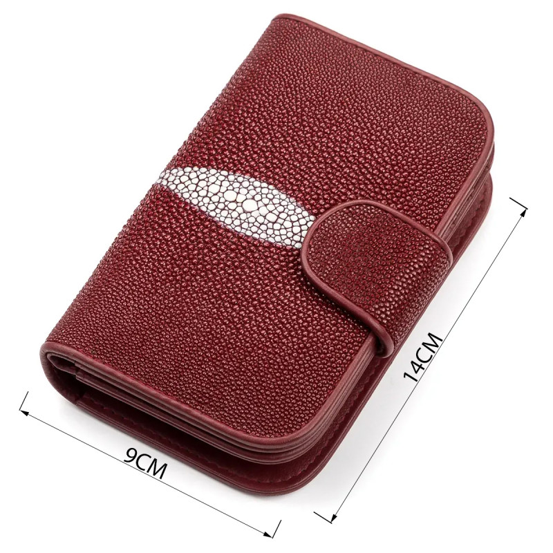 Кошелек женский STINGRAY LEATHER из натуральной кожи морского ската Бордовый