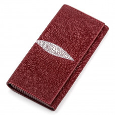 Кошелек женский STINGRAY LEATHER из натуральной кожи морского ската Бордовый