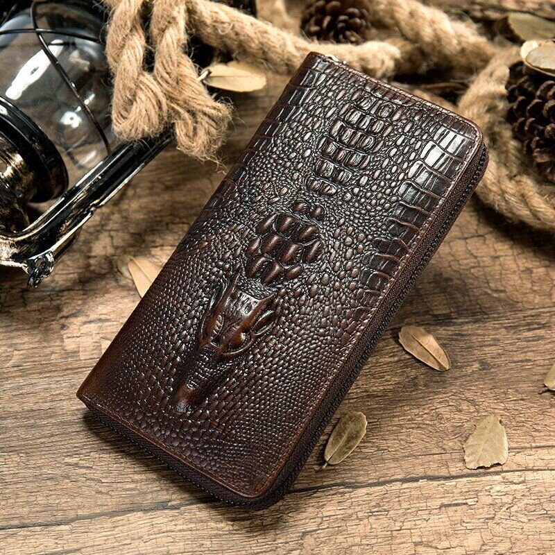 Мужской клатч с силуэтом каймана Vintage Коричневый