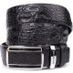 Ремень-автомат CROCODILE LEATHER из натуральной кожи крокодила Черный