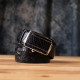 Ремень-автомат CROCODILE LEATHER из натуральной кожи крокодила Черный