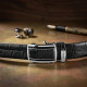 Ремінь-автомат CROCODILE LEATHER з натуральної шкіри крокодила Чорний