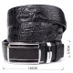 Ремень-автомат CROCODILE LEATHER из натуральной кожи крокодила Черный