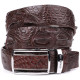 Ремень-автомат CROCODILE LEATHER из натуральной кожи крокодила Коричневый