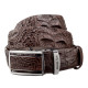 Ремень-автомат CROCODILE LEATHER из натуральной кожи крокодила Коричневый