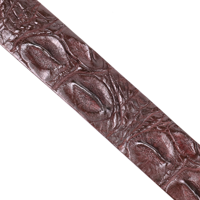 Ремень-автомат CROCODILE LEATHER из натуральной кожи крокодила Коричневый