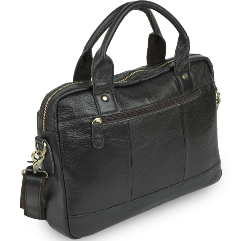 Сумка для ноутбуку з натуральної шкіри Vintage Чорна