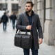 Сумка для ноутбуку з натуральної шкіри Vintage Чорна