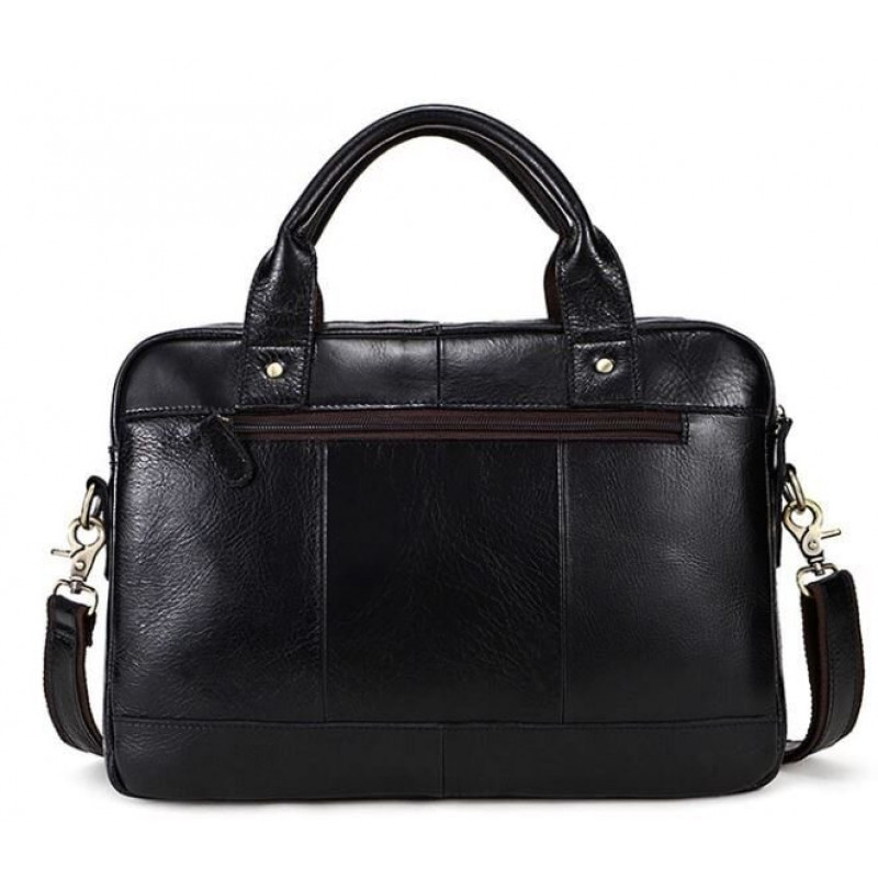 Сумка для ноутбуку з натуральної шкіри Vintage Чорна