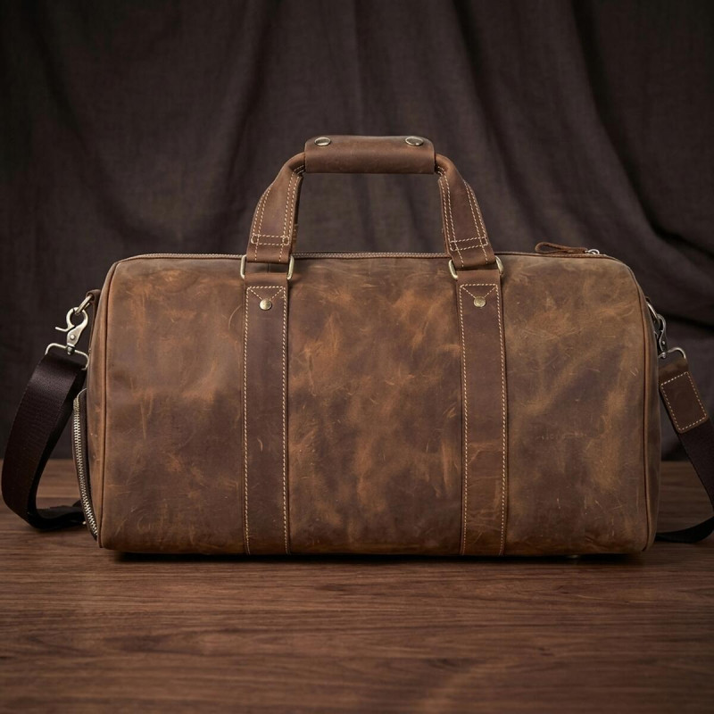 Сумка дорожня чоловіча шкіряна Vintage Коричнева