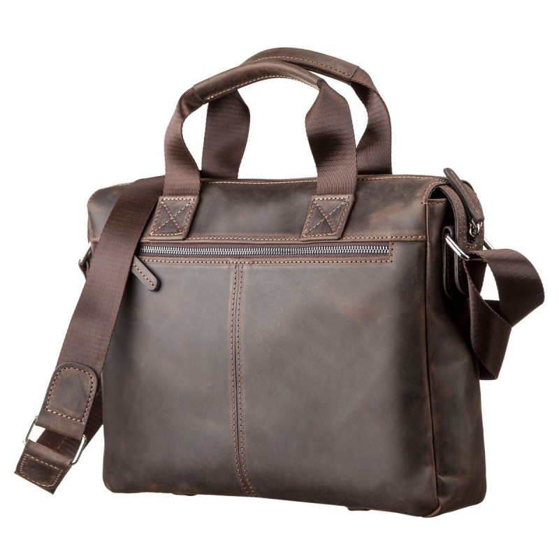 Сумка мужская SHVIGEL кожаная Коричневая