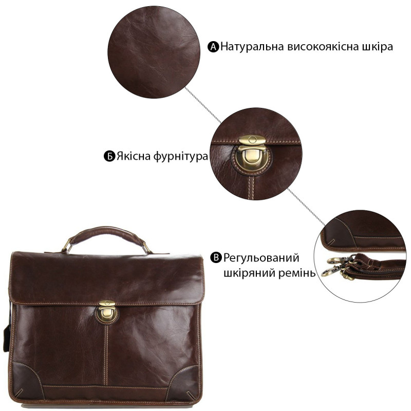 Сумка чоловіча Vintage для ноутбука Коричнева