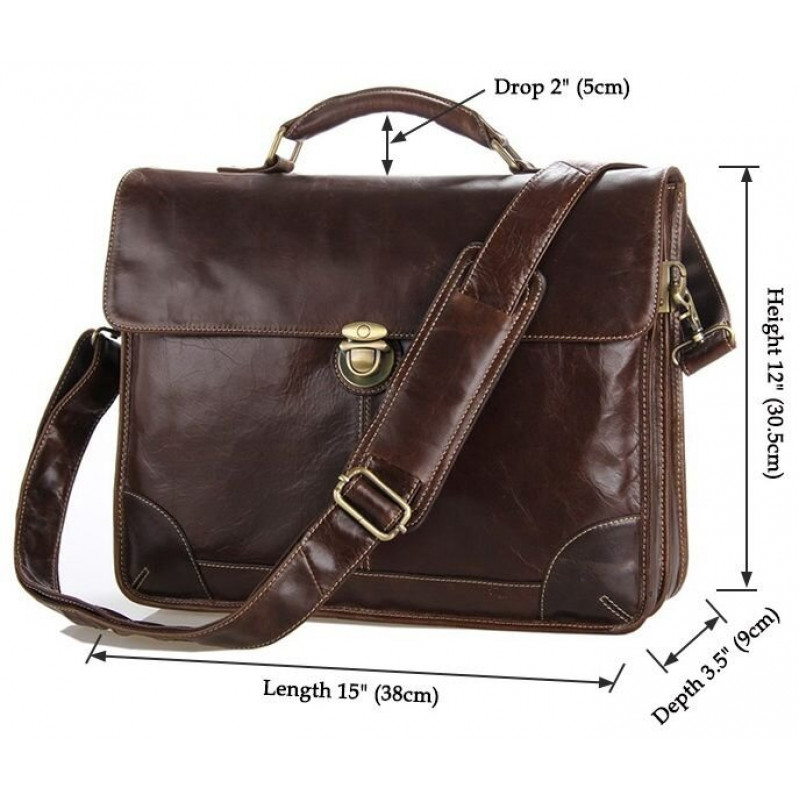 Сумка чоловіча Vintage для ноутбука Коричнева