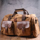 Зручна дорожня сумка із щільного текстилю Vintage Коричнева