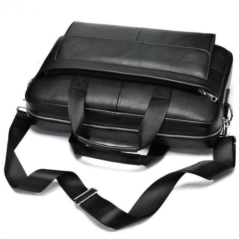 Сумка мужская Vintage кожаная Черная