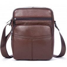 Сумка мужская зернистая Vintage Коричневая