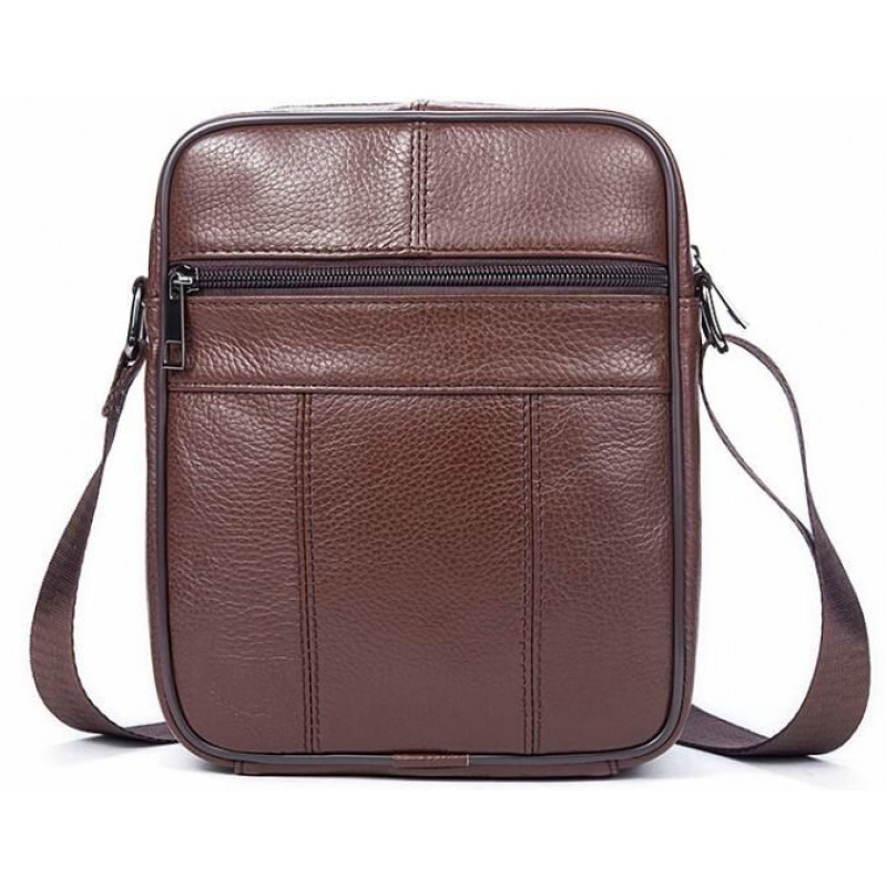 Сумка мужская зернистая Vintage Коричневая