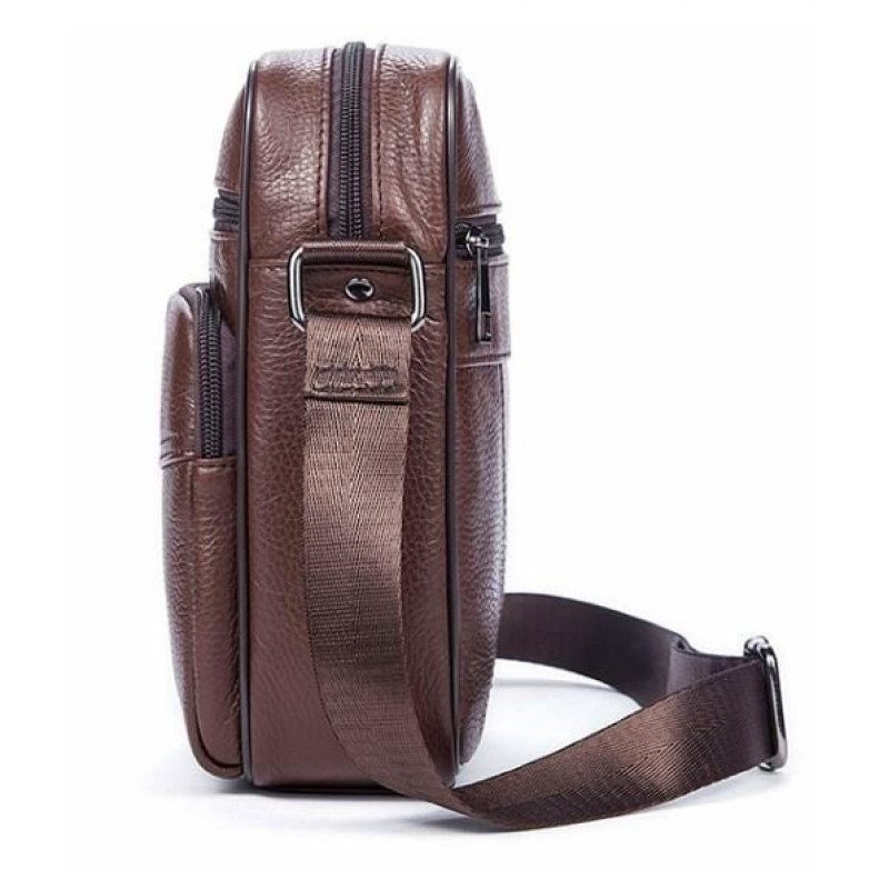 Сумка мужская зернистая Vintage Коричневая