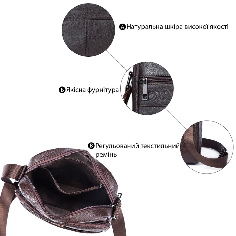 Сумка мужская флотар Vintage Коричневая