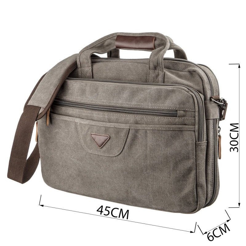 Сумка текстильная для ноутбука . Vintage Серая