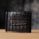 Зажим CROCODILE LEATHER из натуральной кожи крокодила Черный