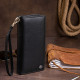 Вертикальный кошелек кожаный женский ST Leather Черный