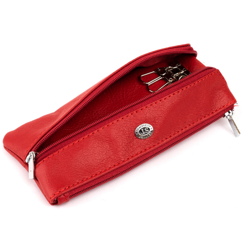 Ключница-кошелек с кармашком женская ST Leather Красная