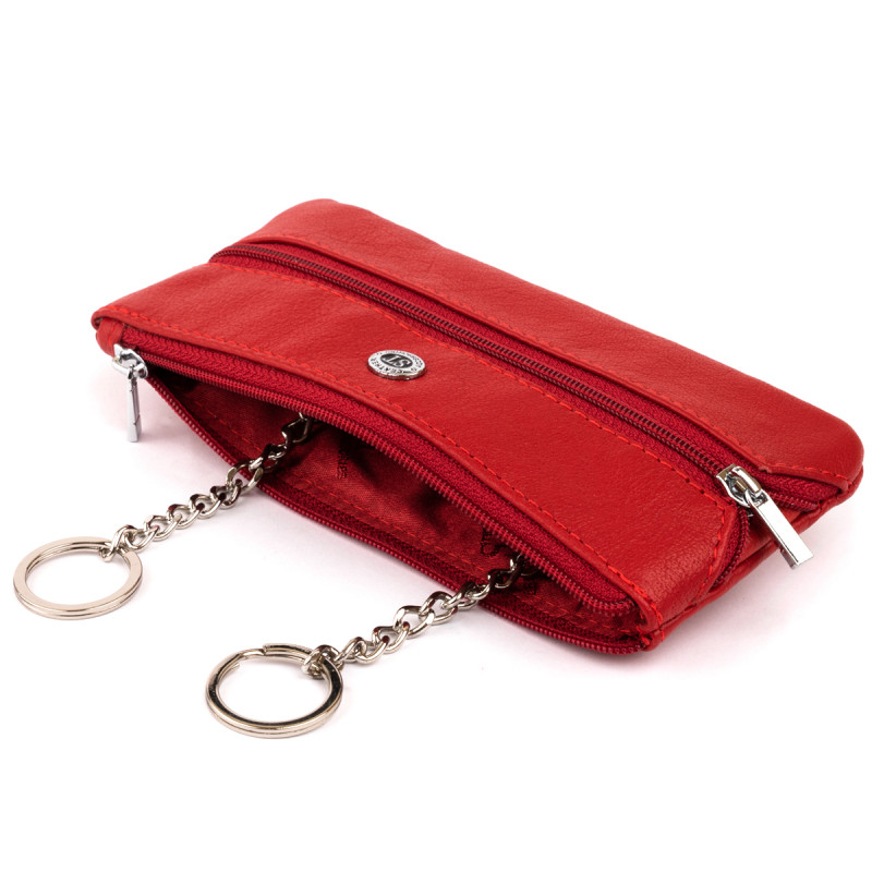 Ключница-кошелек с кармашком женская ST Leather Красная