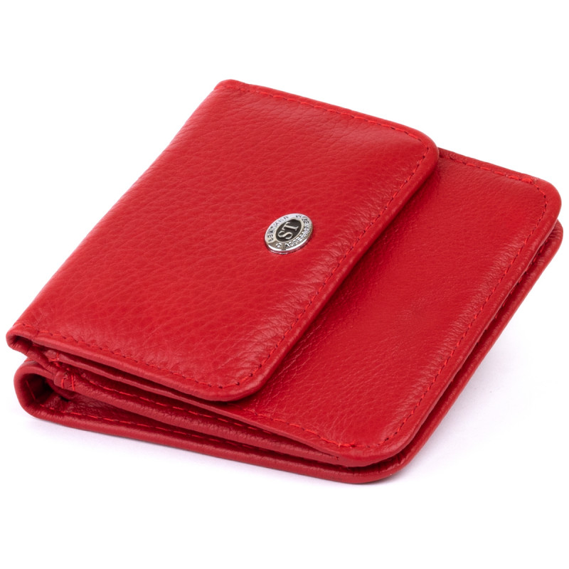Маленький кошелек на кнопке женский ST Leather Красный
