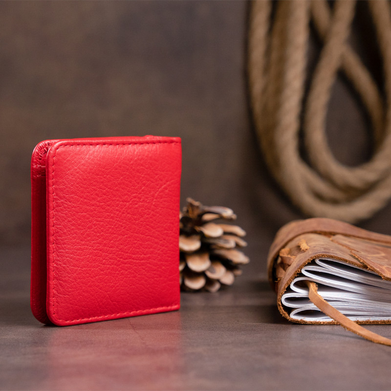 Маленький кошелек на кнопке женский ST Leather Красный
