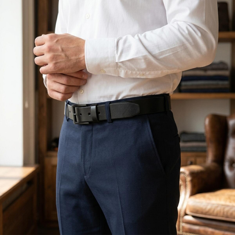 Ремінь класика чоловічий Vintage Чорний