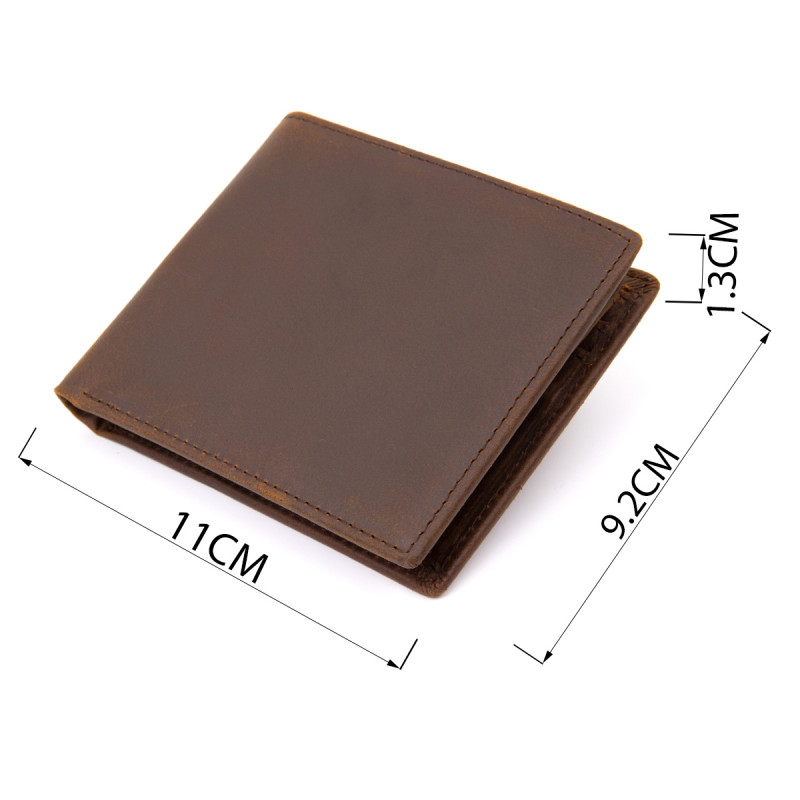 Портмоне унісекс матове Vintage Темно-коричневе