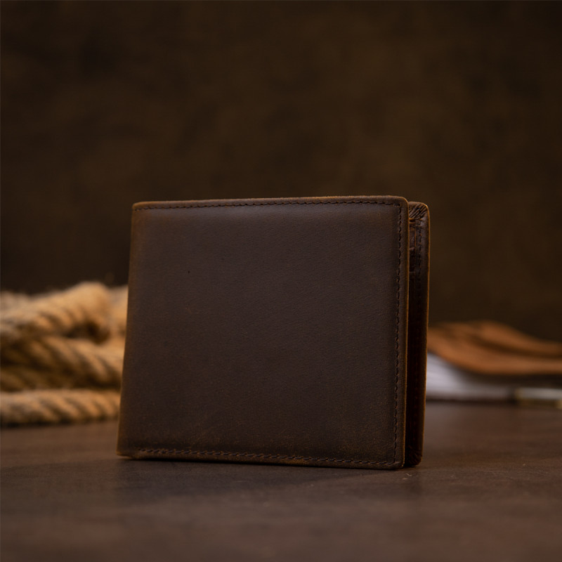 Портмоне унісекс матове Vintage Темно-коричневе