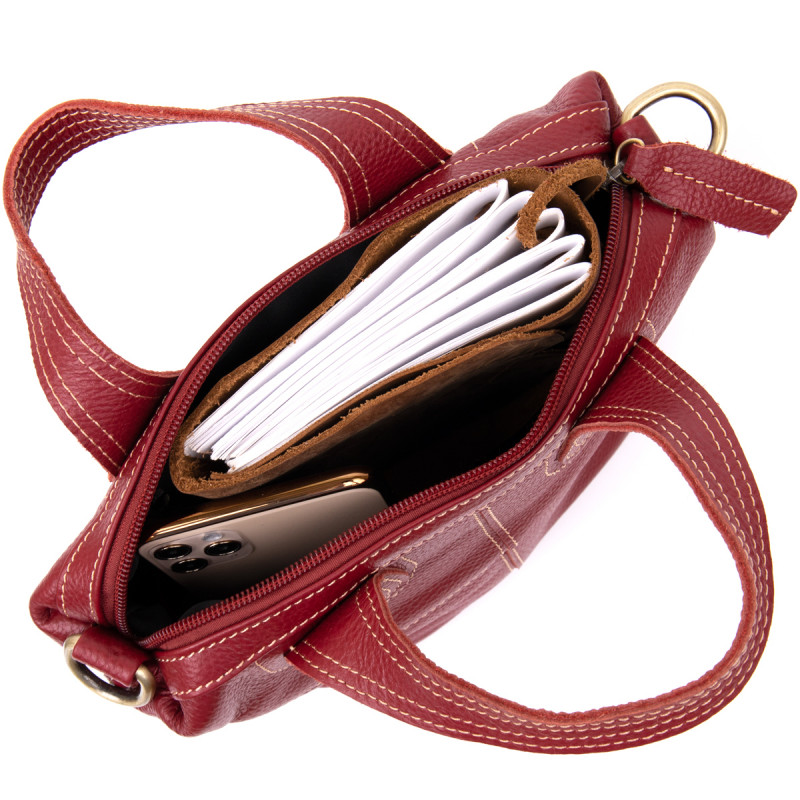 Сумка женская на молнии флотар Vintage Красная