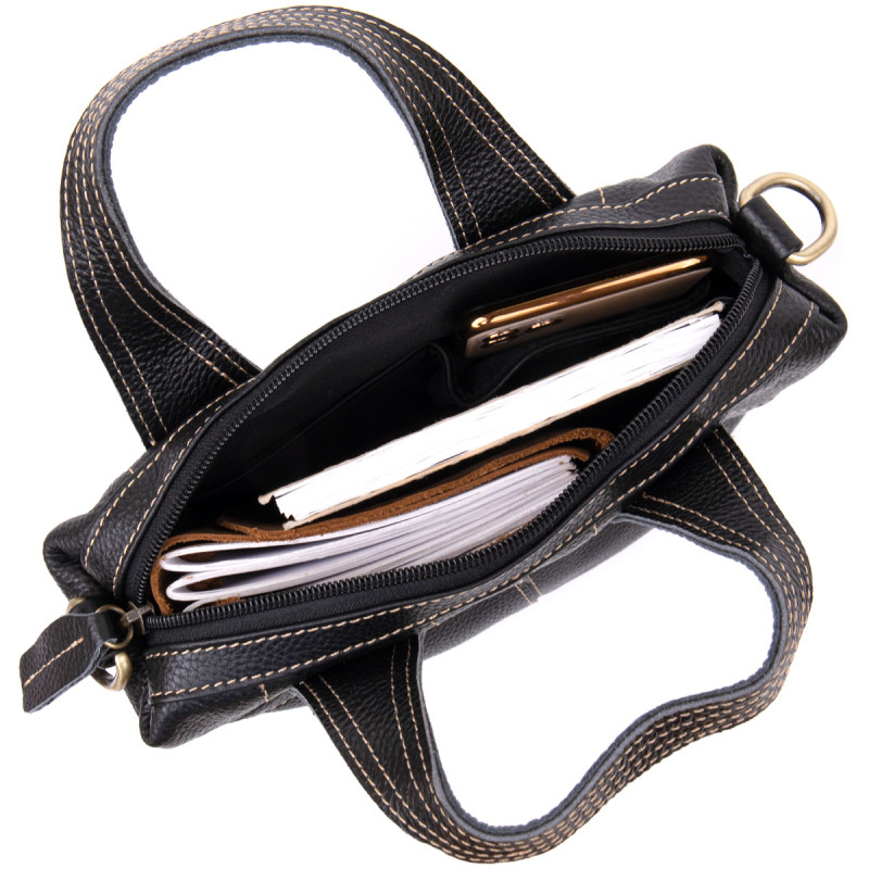 Сумка женская на молнии флотар Vintage Черная