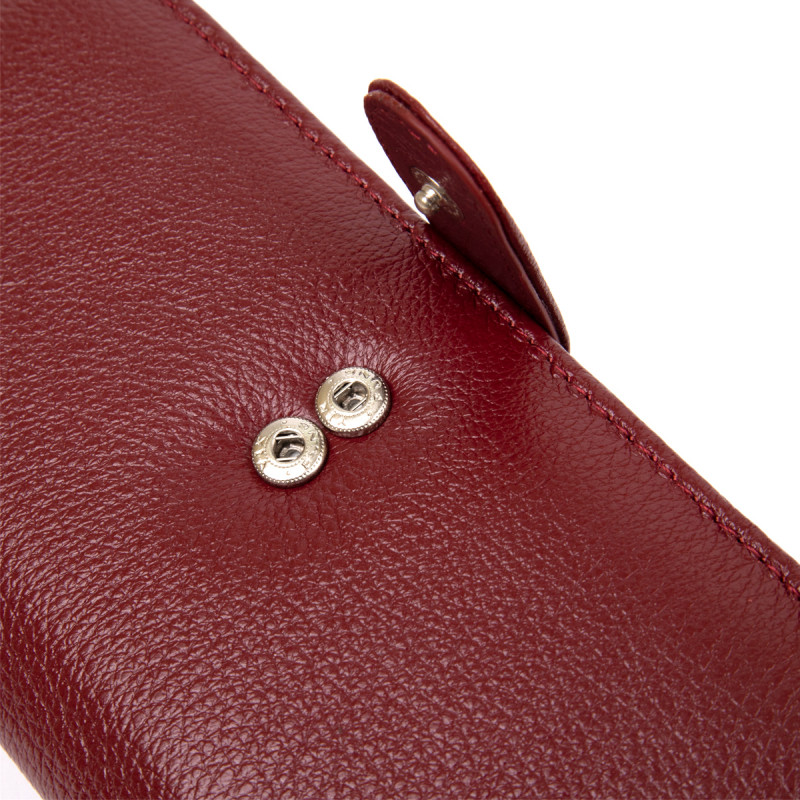 Современный кошелек для женщин ST Leather  Темно-красный