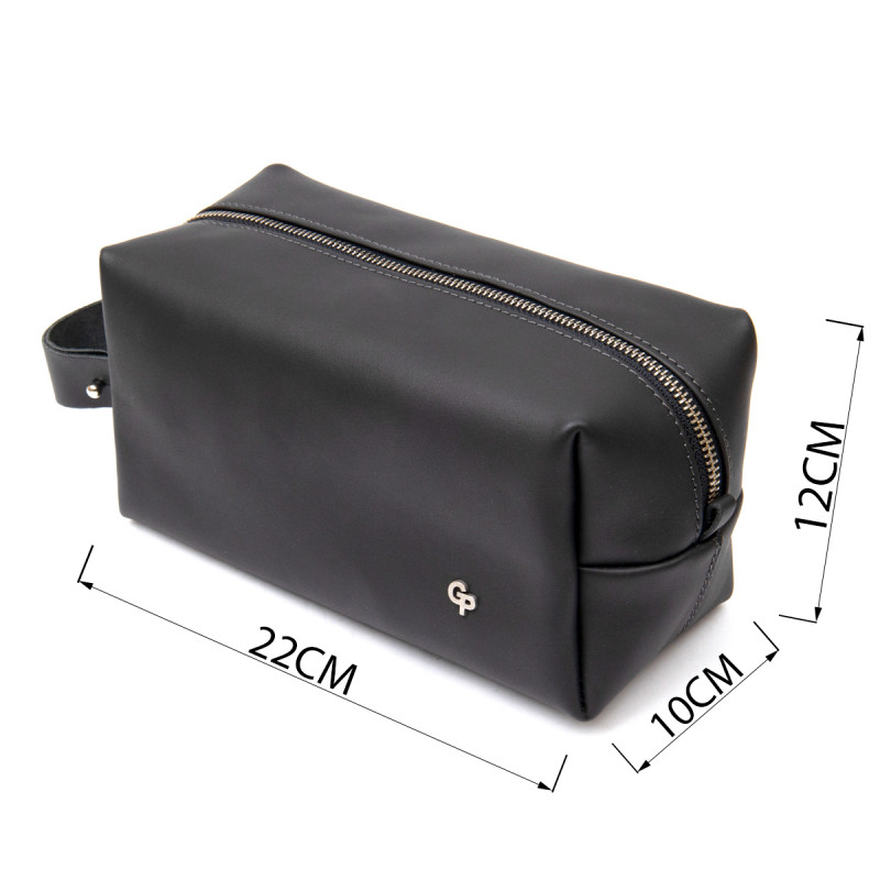 Мужской матовый кожаный несессер GRANDE PELLE Черный