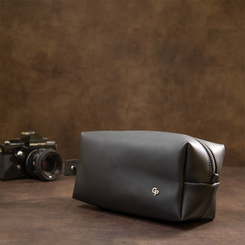 Мужской матовый кожаный несессер GRANDE PELLE Черный