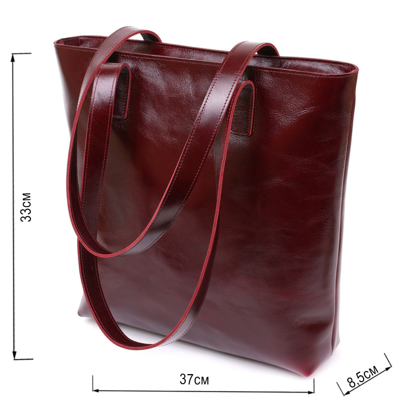 Стильная женская сумка-шоппер Shvigel Бордовый