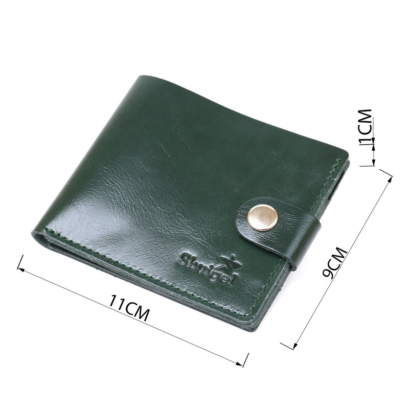 Универсальное кожаное портмоне Shvigel Зеленый