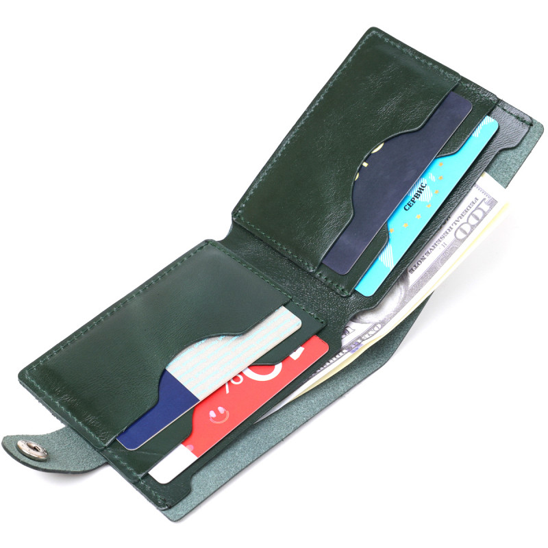 Универсальное кожаное портмоне Shvigel Зеленый