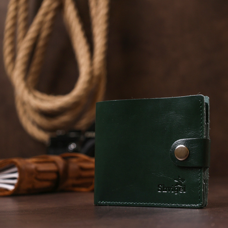 Универсальное кожаное портмоне Shvigel Зеленый