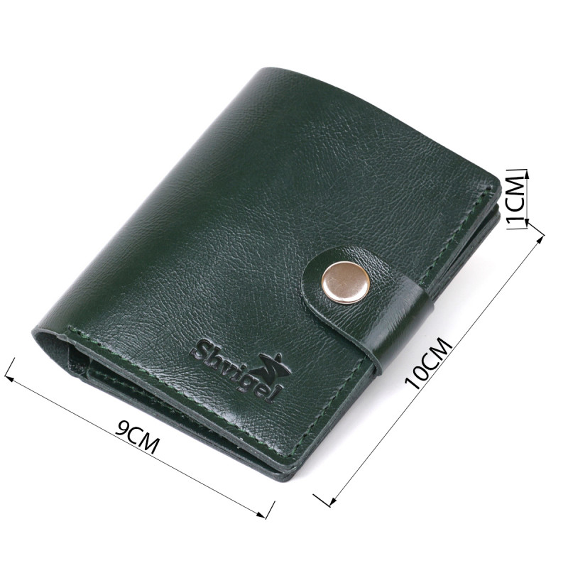 Мужское стильное кожаное портмоне Shvigel Зеленый