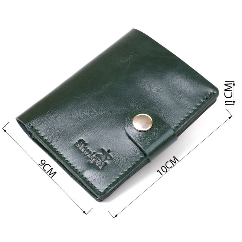 Практичне шкіряне портмоне Shvigel Зелений